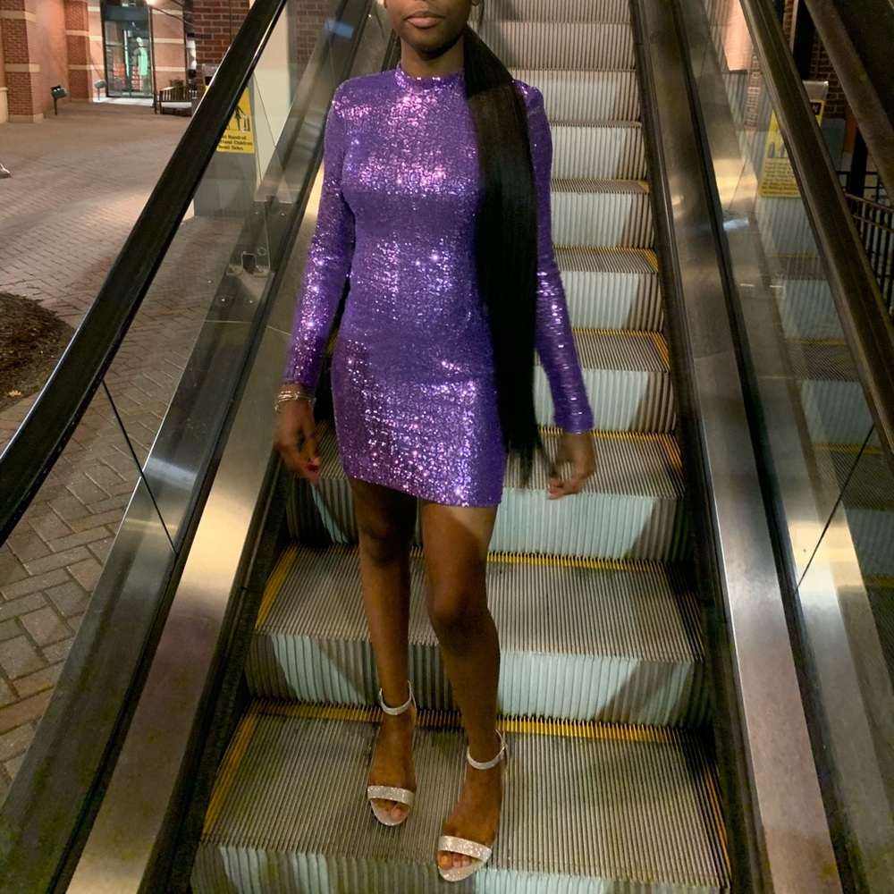BRAND NEW* FASHION NOVA Purple Sequence dress